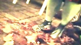Asmr High-heeled Shoes Clicking On Pavers & Ambling Thru Dried Leaves