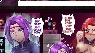 Raven And Starfire Pawing Pussys (teenage Titans Anime Porn)